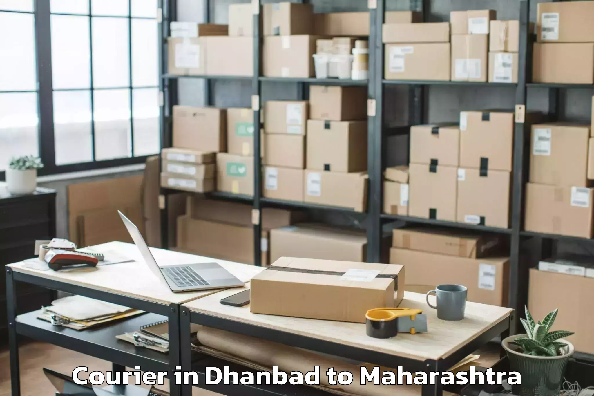 Easy Dhanbad to Shevgaon Courier Booking